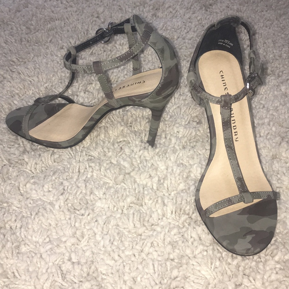 Camouflage Heeled Sandals